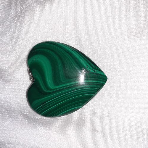 Colgante malaquita corazón-plata