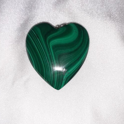 Colgante malaquita corazón-plata