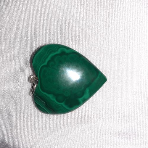 Colgante malaquita corazón-plata