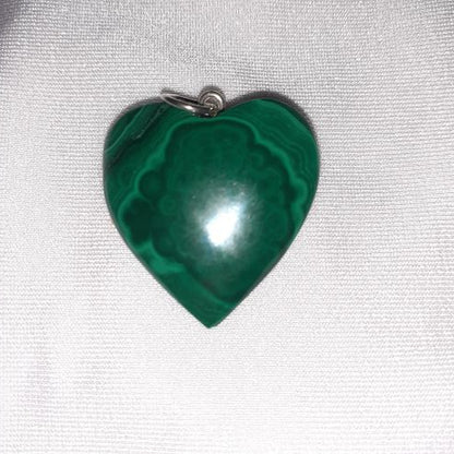 Colgante malaquita corazón-plata