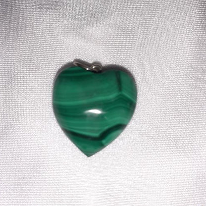 Colgante malaquita corazón-plata