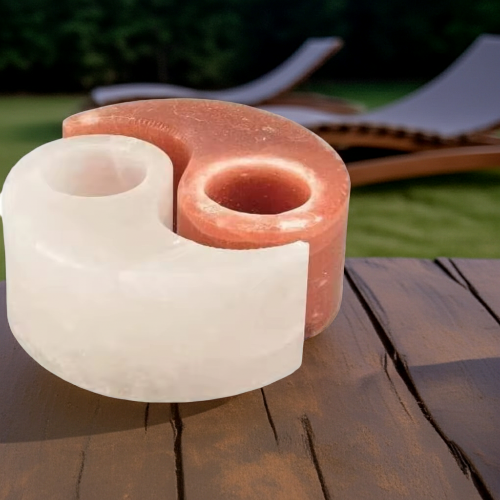 Portavelas Yin Yang de Sal – Equilibrio, Energía y Bienestar