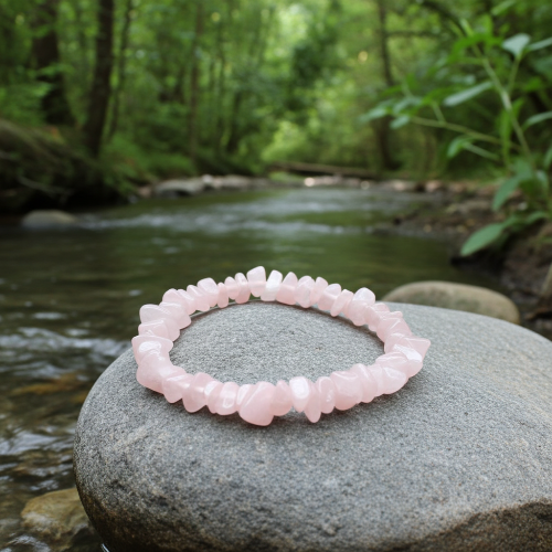 Pulsera Chip Cuarzo Rosa