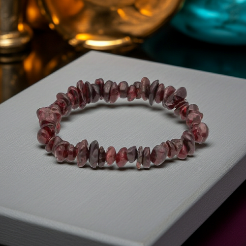 Pulsera Chips Granate – Energía, Pasión y Protección