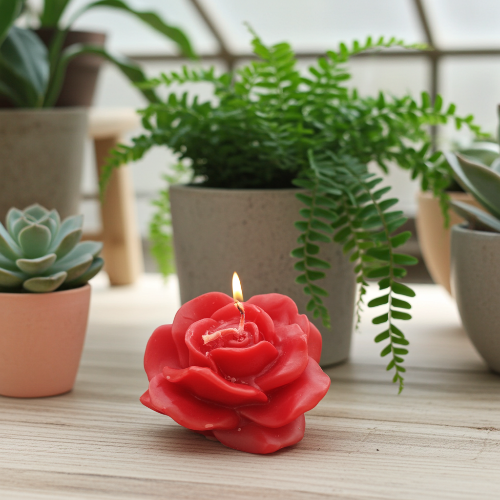 Vela Rosa roja - Símbolo de Amor, Belleza y Elegancia